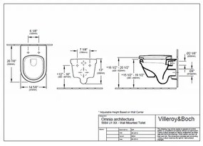 Set vas WC suspendat Villeroy &amp; Boch, Architectura, rotund, direct flush, cu capac soft close, alb alpin