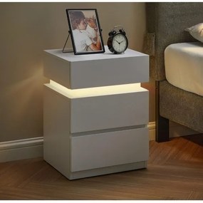Noptieră SMARTIE cu iluminare, albă