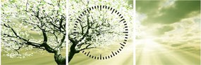 Tabloul cu pomul înflorit (cu ceas) (90x30 cm)