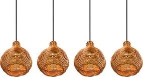 Reality SPROUT - Lustru suspendat pe cablu, 3x E14/40W/230V, maro/ratan