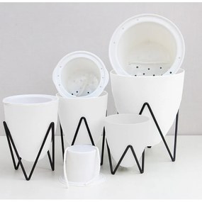 Ghiveci cu auto-udare Tomasucci Poppy, ø 19 cm, alb