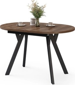Mazzoni Masă ovală extensibilă ALMO Stejar Maro / picioare negre