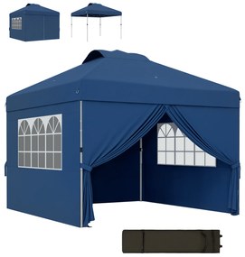 Outsunny Tonnella barnum pop-up pliabil 3 x 3 inaltime reglabila pereti laterali aerisiri ferestre sac de transport cu roti | Aosom Romania