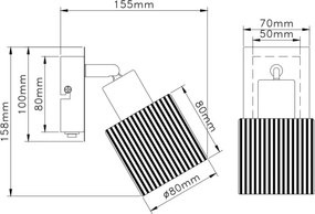 Globo 54456-1 - Aplica de perete tip spot VILLEGAS 1xE14/25W/230V