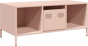 vidaXL Măsuță de cafea, Roz, 101,5x50x43,5 cm, oțel laminat la rece