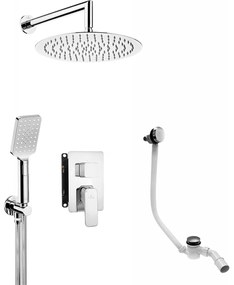 Set de dus culoare crom cu scurgere cada inclusa Deante, Hiacynt