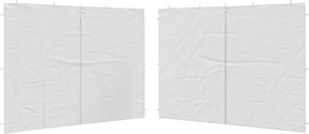vidaXL Perete lateral cort petrecere, 2 buc., alb, PE, cu fermoar