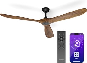 Klarstein Ventilator de tavan Bahama Breeze Smart, palete rotor din lemn masiv, telecomandă + control prin aplicație