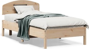 vidaXL Cadru de pat fără saltea, 75x190 cm, lemn masiv de pin
