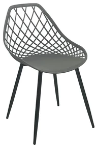 Scaun Bucatarie/Dining Silmo Polipropilena Gri, Picioare Metalice