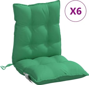 vidaXL Perne scaun cu spătar mic, 6 buc., verde, textil oxford