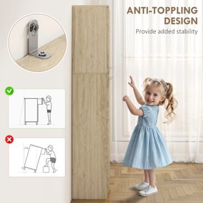 HOMCOM Mobilier de Depozitare cu 2 Dulapuri și Rafturi Reglabile din Lemn Stejar | Aosom Romania