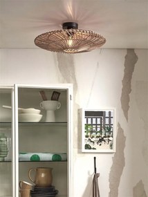 Plafoniera eco din ratan Zanzibar flat 55cm L, nat