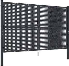 vidaXL Poartă de grădină antracit 300x175 cm oțel