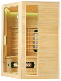 Infračervená sauna/tepelná kabína Nyborg E150V s plným spektrom, panelovými radiátormi a drevom Hemlock