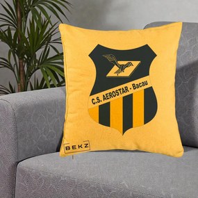 Perna Personalizata CS Aerostar Bacau Fotbal, 40x40 cm, Galben, Husa Detasabila, Perna Inclusa, BEKZ®