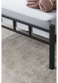 Pat metalic dublu ORMEL 120 x 200 cm, negru, capacitate de încărcare 120 kg