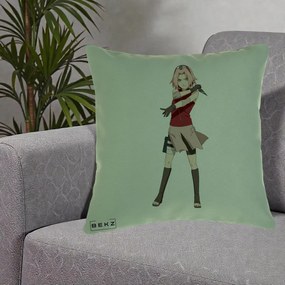 Perna Personalizata Naruto Sakura Haruno Portret, 40x40 cm, Verde, Husa Detasabila, Perna Inclusa, BEKZ®