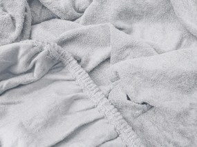 Cearsaf din fleece elastic MOLTON argintiu 180 x 200 cm