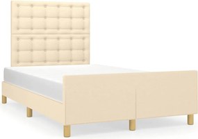 vidaXL Cadru de pat fără saltea, crem, 120x200 cm, textil