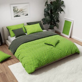 Lenjerie de pat din bumbac COLAM verde-negru Dimensiune lenjerie de pat: 70 x 90 cm | 140 x 200 cm
