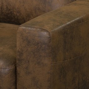 Fotoliu maro cu tapițerie din imitație de piele Lofty Lilly – Miuform