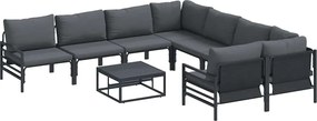 vidaXL Set de canapele pentru grădină cu pernă Antracit Oţel