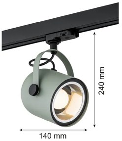 Spot pentru sistem de șină Argon 4310 NET 1xE27/15W/230V verde