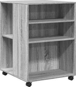 vidaXL Masă laterală cu roți, gri sonoma 55x60x78 cm lemn prelucrat