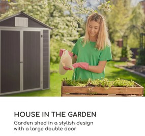 Schatzkammer, șopron de grădină, protecție UV, PVC, lacăt, geam lateral, gri