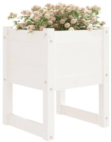 Jardiniera, alb, 40x40x52,5 cm, lemn masiv de pin