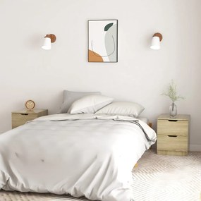 vidaXL Noptiere, 2 buc., stejar fumuriu, 40x40x50 cm, lemn prelucrat