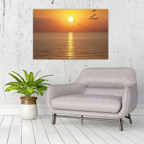 Tablou - Apus de soare peste ocean (90x60 cm)