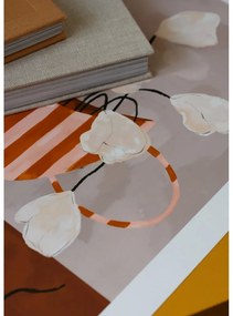 Poster 30x40 cm White Flowers in Striped Vase – Frankie Penwill – The Poster Club