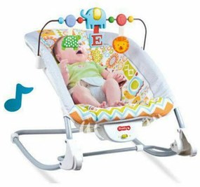 Balansoar cu Vibratii Pentru Copii si Bebe BLUE CARE ™ Elefant, Multifunctional, Cu Jucarii Detasabile, Husa Lavabila, Spatar Reglabil, Pana la 18 Kg