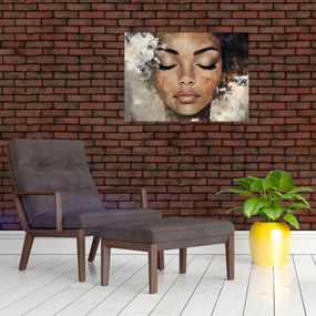 Tablou pe sticlă - Portret de femeie (70x50 cm)