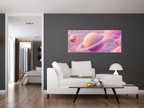 Tablou - Planetă roz (120x50 cm)