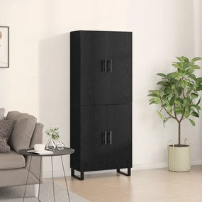 vidaXL Bufet 2 pcs Stejar negru 69.5 x 34 x 180 cm Lemn compozit