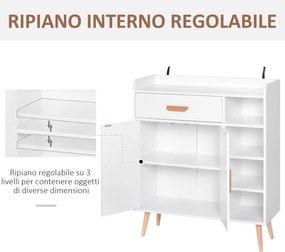 HOMCOM Mobilier Multifuncțional Compact pentru Hol, 80x29.5x96cm, Design Modern, Alb | Aosom Romania