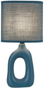 Lampa de masa ceramica si abajur albastru Sylira