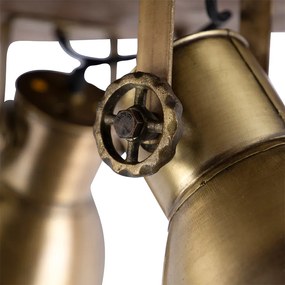 Plafoniera bronz cu lemn 3 lumini - Mangoes