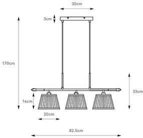 Markslöjd 108975 - Lustră suspendată pe cablu OXFORD 3xE14/40W/230V, alamă/albă