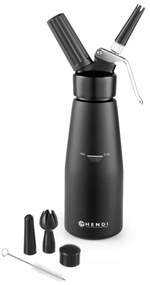 Sticlă din aluminiu pentru frișcă Hendi Kitchen Line, 500 ml, negru