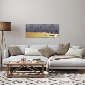 Tablou - Albastru și aur abstracție N⁰1 (120x50 cm)