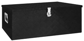 vidaXL Cutie de depozitare, negru, 100x55x37 cm, aluminiu