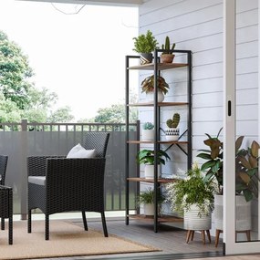 Bibliotecă NAVARO maro/negru