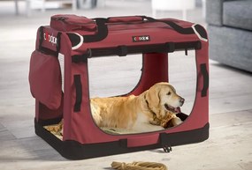 Cadoca Geantă de transport pentru câini și pisici ELI, 60x42x42cm, roșu închis