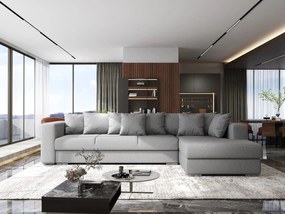 Colțar extensibil dumonde cu ladă de depozitare si sezut confortabil din spuma high-density, Gloria Enjoy Grey II 320x183 cm