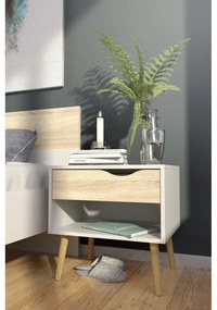 Noptieră albă/în culoare naturală Oslo – Tvilum