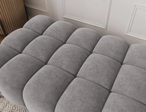 Taburet Tapitat cu Picioare Ferivo, gri velvet – Aura 04